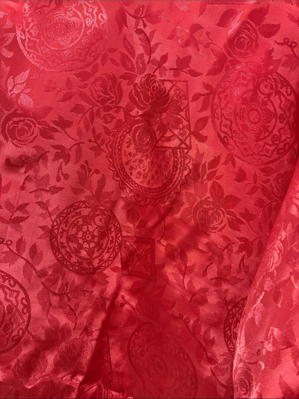 Victoria's Secret Vintage Red Floral Burton Down Short Sleeve Pajama Top // L - Picture 3 of 5
